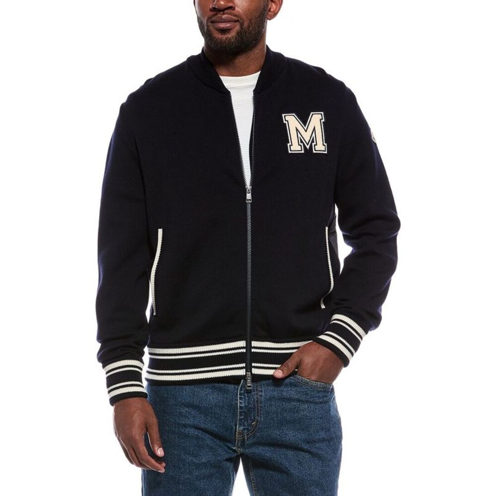 Moncler Mens  Knit Sleeve Jacket, Blue